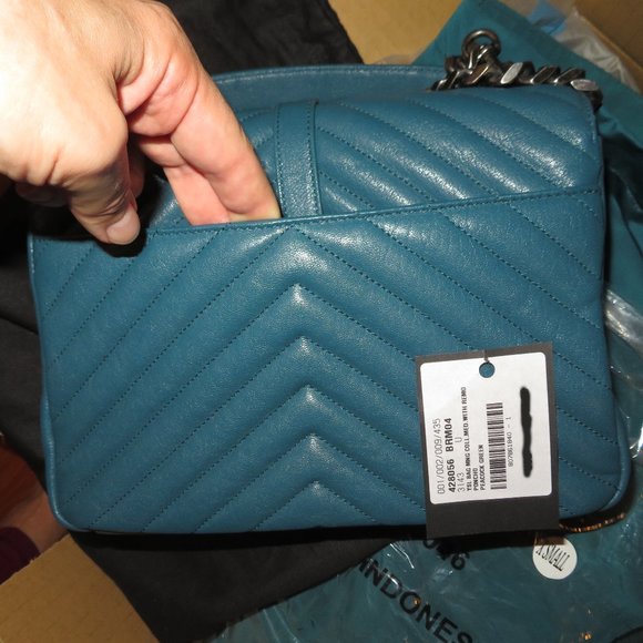 SAINT LAURENT Medium College Bag Peacock Green - Picture 7 of 17